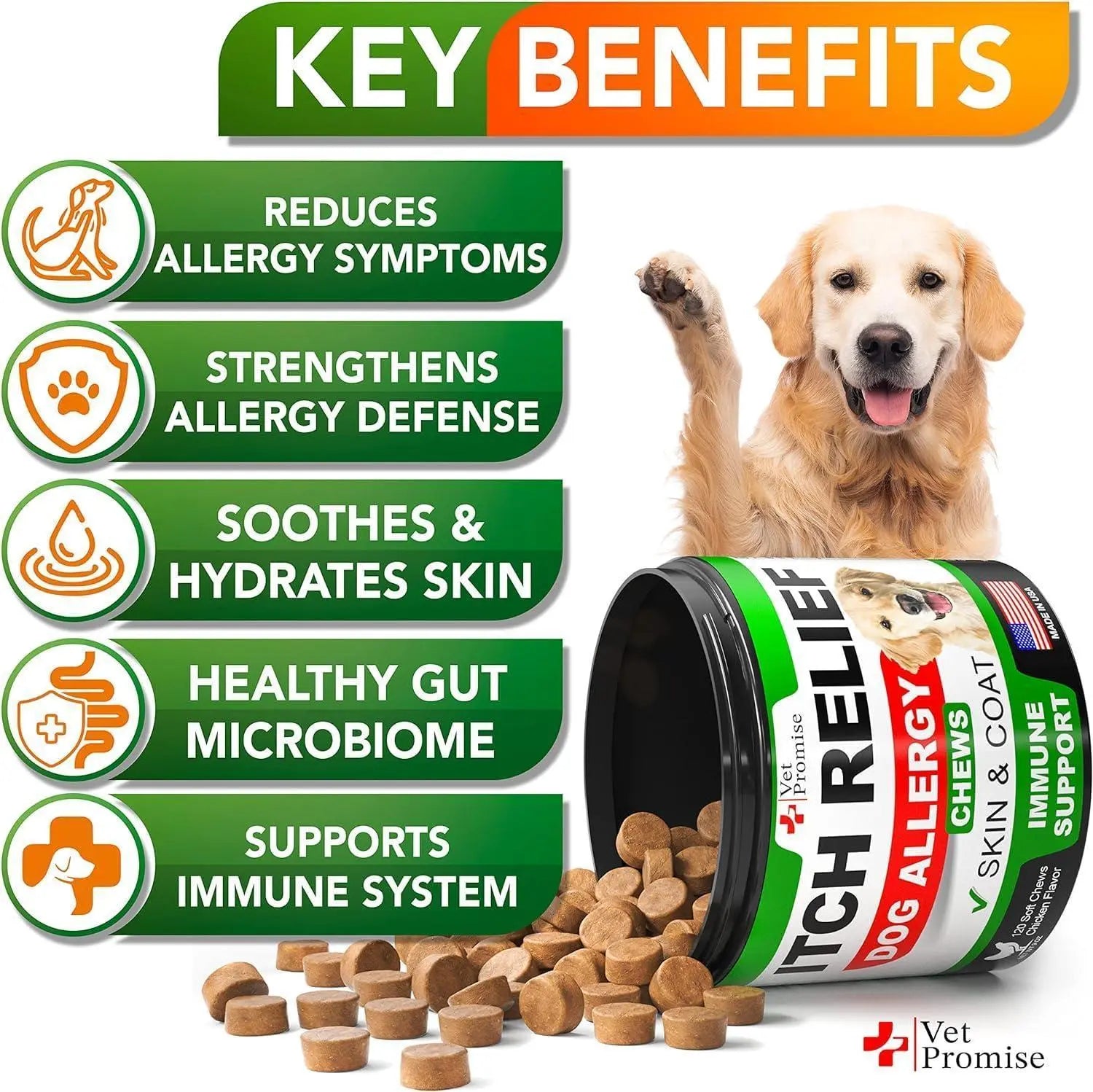 2 Pack Dog Allergy Chews Itch Relief for Dogs Allergy Relief Anti Itch 240 Pcs My Store