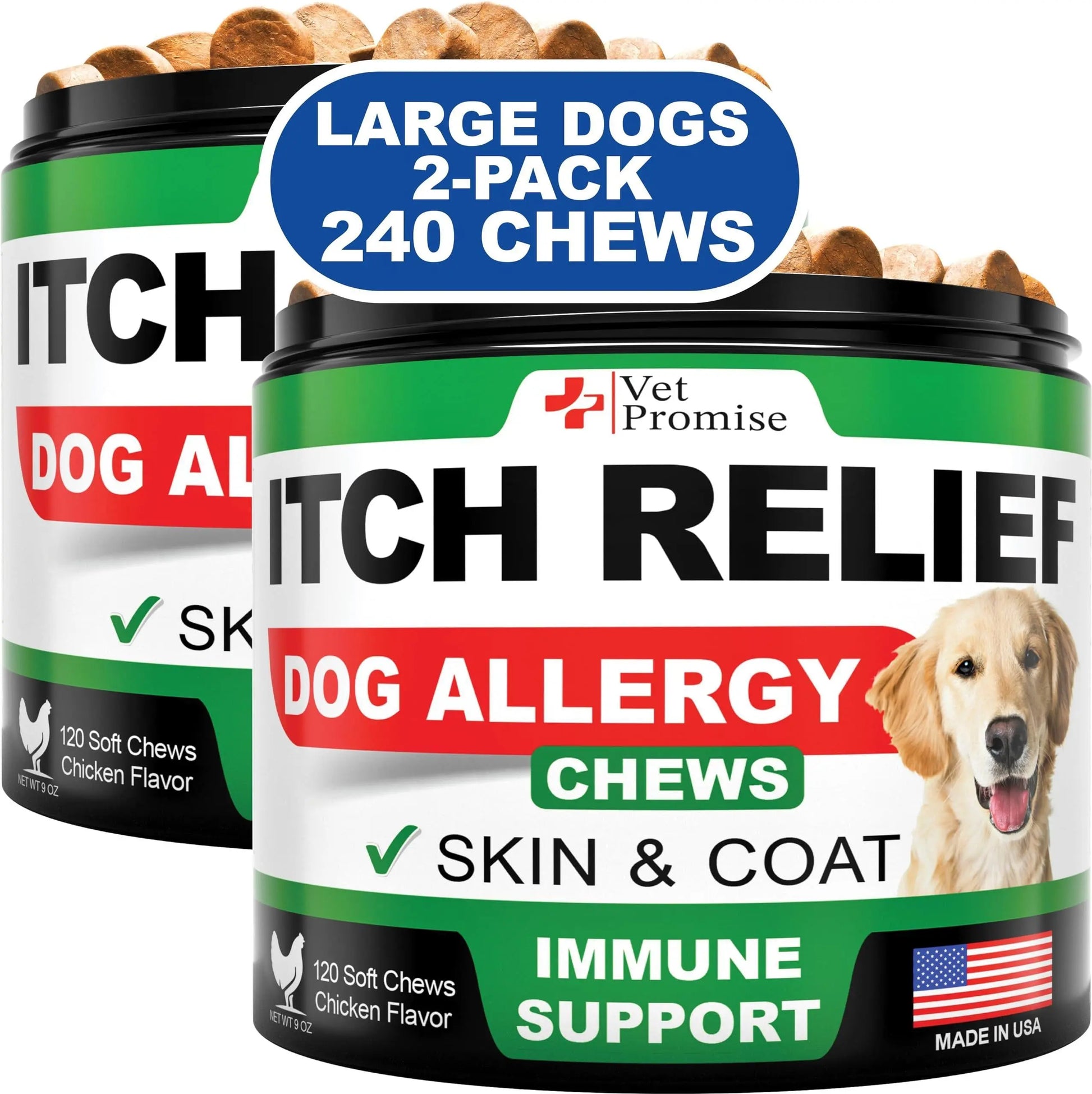 2 Pack Dog Allergy Chews Itch Relief for Dogs Allergy Relief Anti Itch 240 Pcs My Store